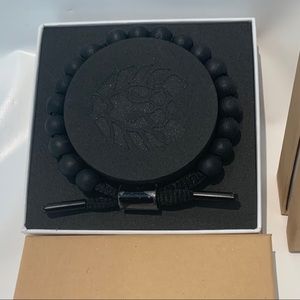 MENS RASTACLAT Black beaded bracelet.